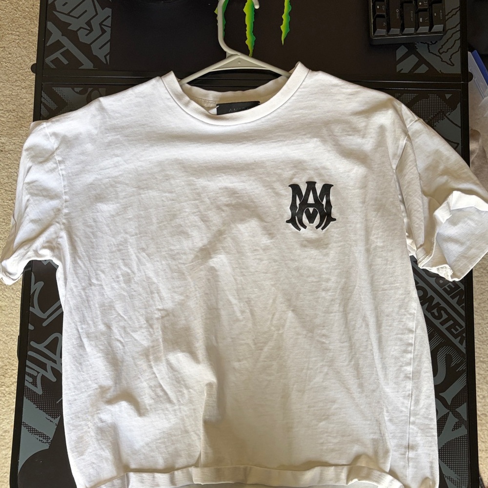 AMIRI White Tee with Black Logo